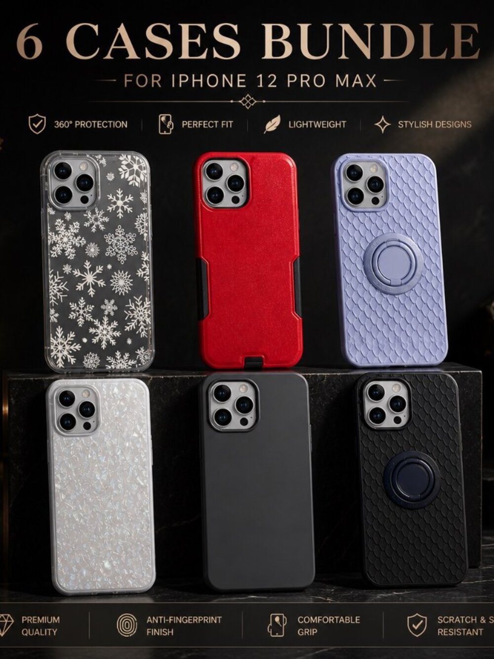 iPhone 12 Pro Max Cases Bundle, 6 Pack